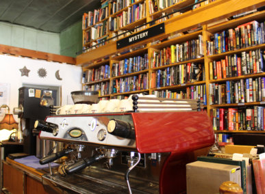 Coffee Machine and Bookcases