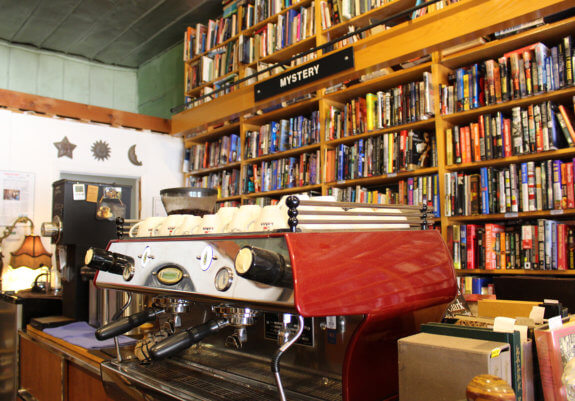 Coffee Machine and Bookcases