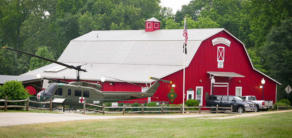Heritage Park Veterans Museum with Helicopter