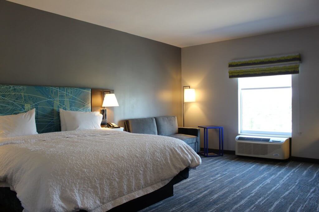 Interior of king room Hampton Inn Locust Grove