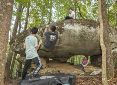 family bouldering