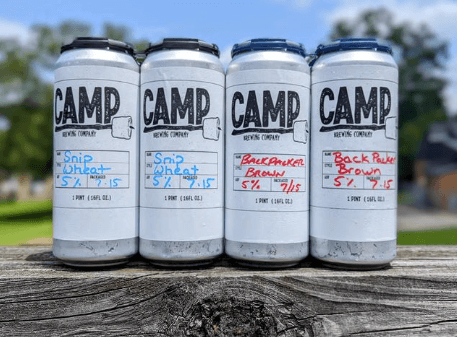 camp brewing can beers