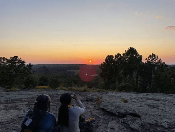 sunset on Panola Mountain State Park