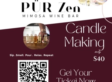 Candle making flyer at Pur Zen