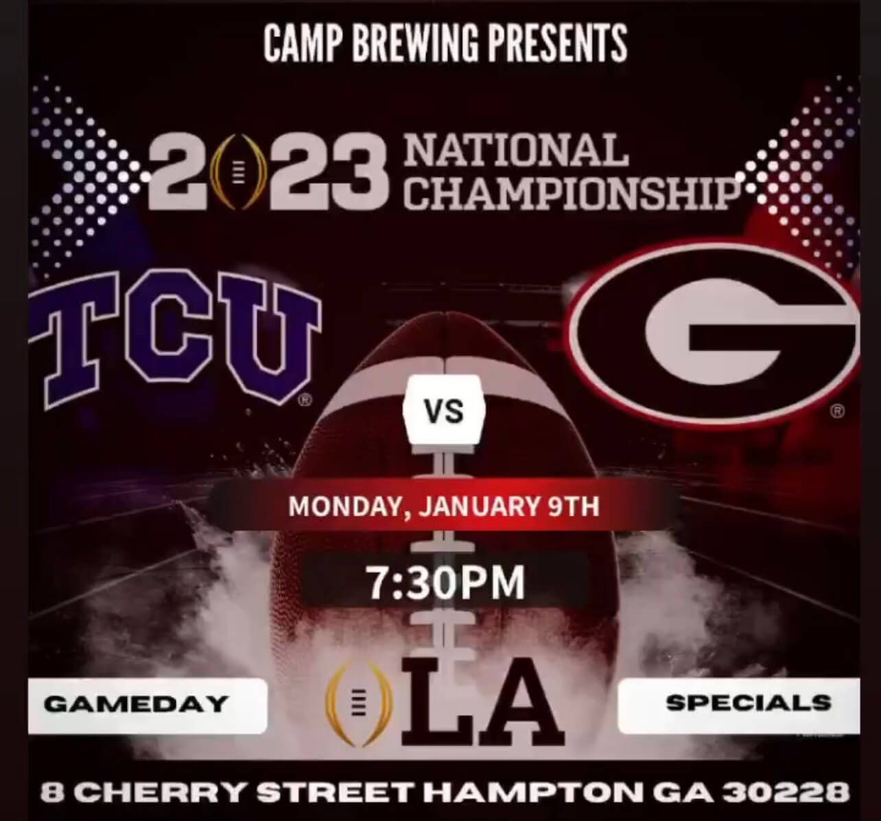 camp brewing company in hampton to watch national championship game