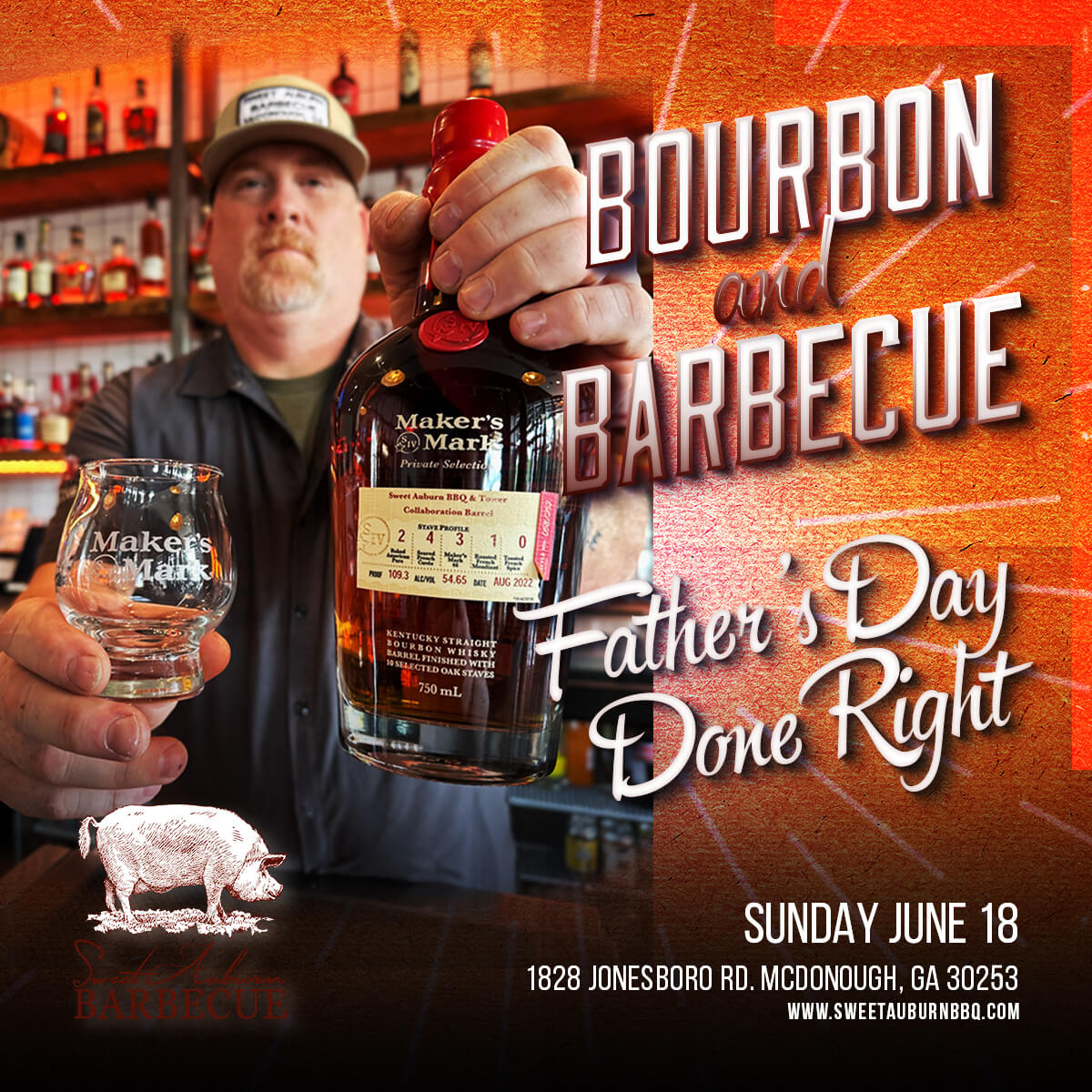 Sweet Auburn BBQ McDonough Father's Day poster