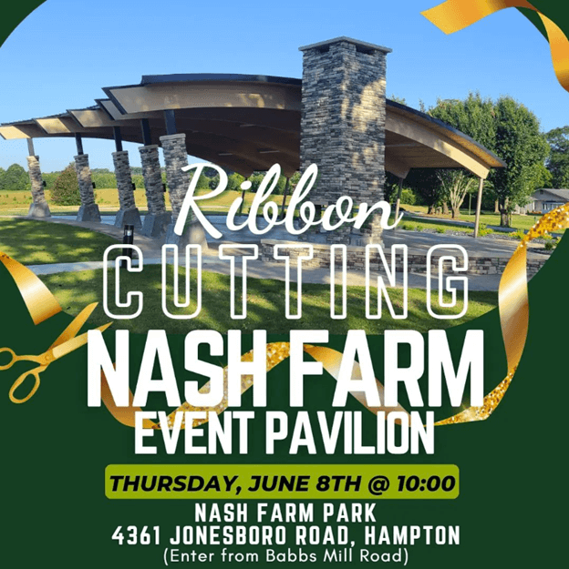 Event Pavilion Ribbon Cutting Nash Farm poster