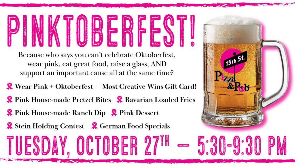 breast cancer event at 15th street pizza and pub