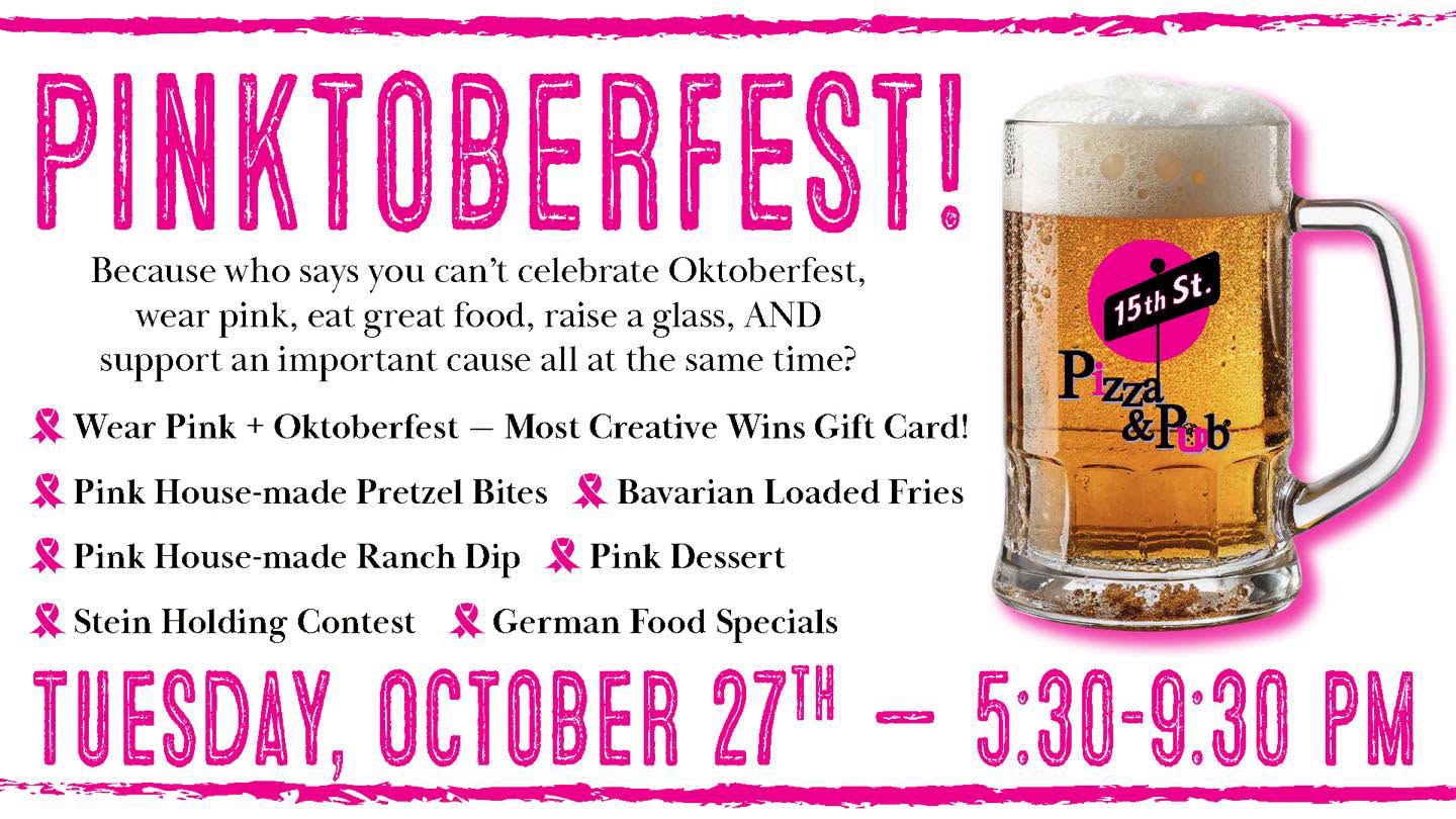 breast cancer event at 15th street pizza and pub