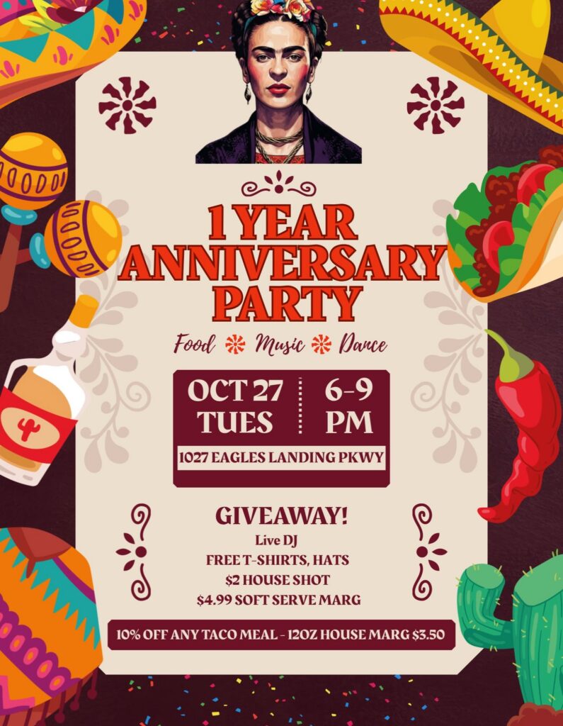 flyer for mexican restaurant anniversary